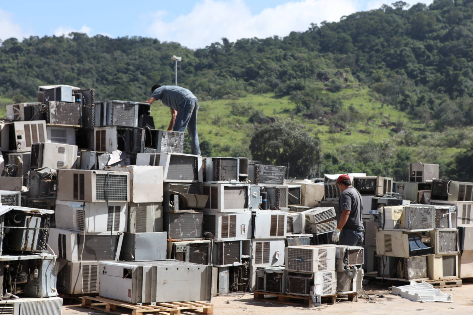 kuehlschrankrecycling.jpg Die Kühlschränke sind bereit zum Recyceln